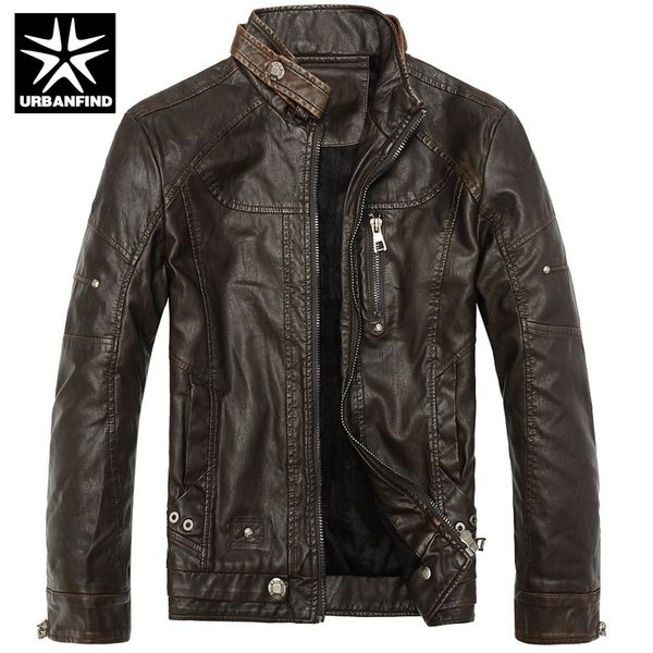 

fashion men jackets winter man pu leather jacket size m-2xl slim style motor handsome coats pocket & zipper design, Black