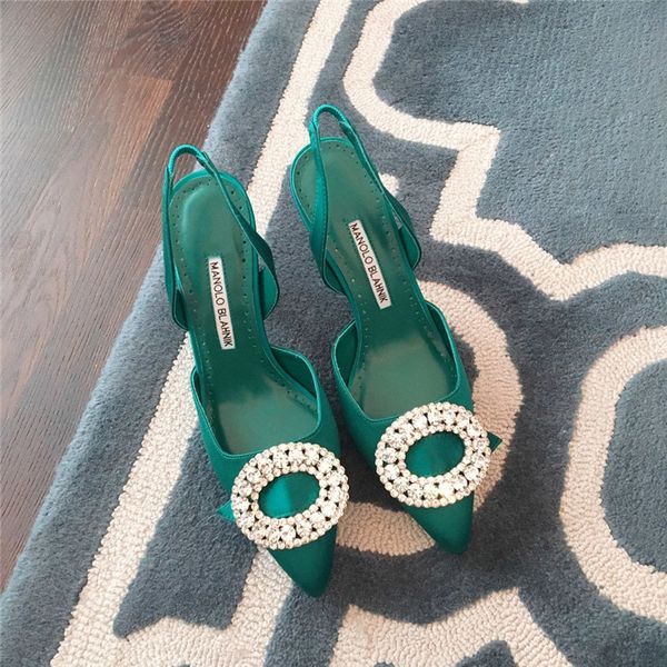 

fashionable luxury design women's high-heeled pearl crystal rhinestone women's shoes pointed toe pumps sandals women size 35-40 03, Black