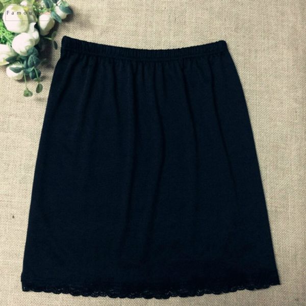 

талия хлопок скольжения леди черный белый короткие underskirt мягкие и удобные женщины 40см petticoat половина slips новый yyy9381, Black