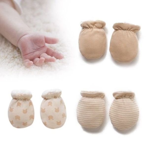

2018 winter warm 1pcs soft cotton anti scratch mittens gloves anti-grab gloves for newborn baby boys girls infant, White