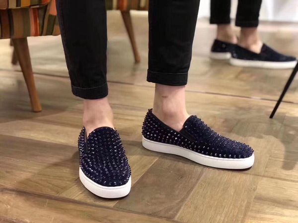 

navy blue suede fashion shoes red bottom men's spiked pik boat shoe loafers roller-boat trainers,luxurious italy brand red sole sneaker, Black