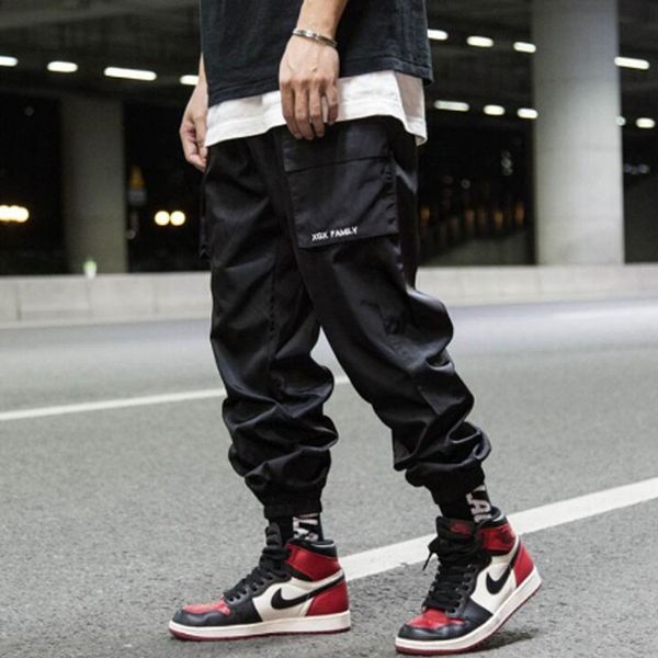 

homens laranja cor preta rua hip hop carga calÃ§as femininas vintage casual harem calÃ§as japÃ£o estilo hiphop corredores so, Black