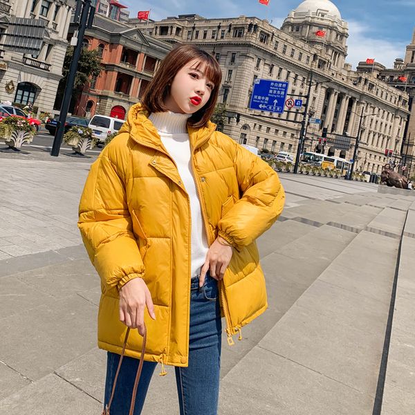 

wholesale fashion winter new women's super fire bright coat short paragraph down jacket ins student jacket size m-xxl, Black