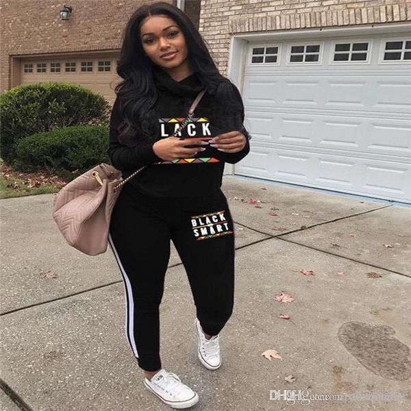 

письмо печати женщин дизайнерские костюмы мода щитовые с длинным рукавом длинные брюки женщин 2pcs наборы повседневный суки одежды, Gray