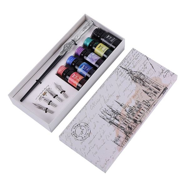 

carving english calligraphy dip pen fountain writing ink nibs school stationery l41e