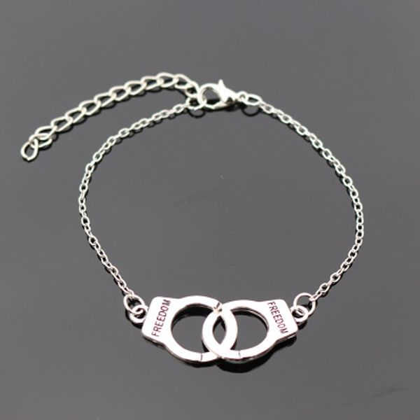 

designer handcuffs punk charm bracelets bangle for women silver bracelets chain bangles statement jewelry summer style gift wholesale dhl, Golden;silver