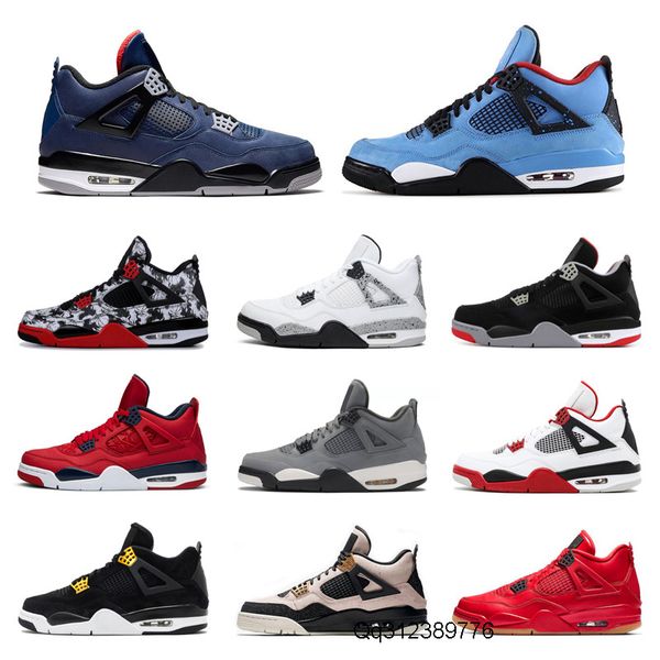 

2020 jumpman 4s basketball shoes bred black cat laser black gum silt red what the 4 mens trainers sports sneakers 7-13