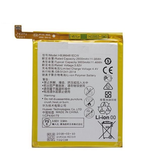 

new 100 original authentic hb366481ecw real 2900mah battery for p9 ascend p9 lite g9 honor 8 battery