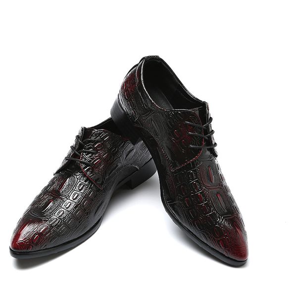 

38~48 large sizes crocodile men leather shoes italian pointed toe dress wedding shoes formal business british lace up derby shoe