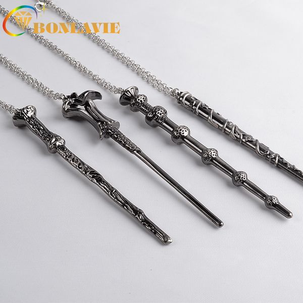 

bonlavie magic wand necklace hermione dumbledore voldemort wand necklace alloy pendant jewlery, Silver
