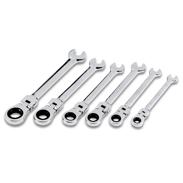 

6pcs 8 - 17mm flexible head ratchet wrench dual-use gear spanners
