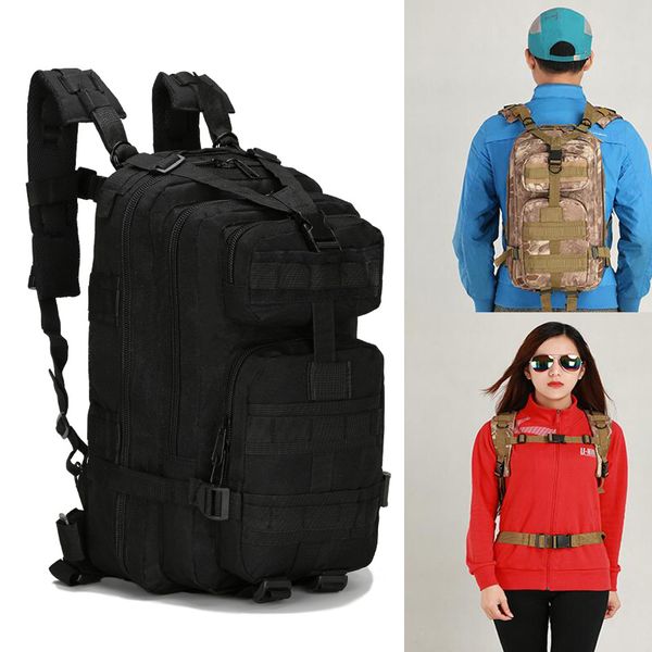 

hiking backpack outdoor camping black 30l rucksacks men women tactic travel army trekking camouflage mountaineering