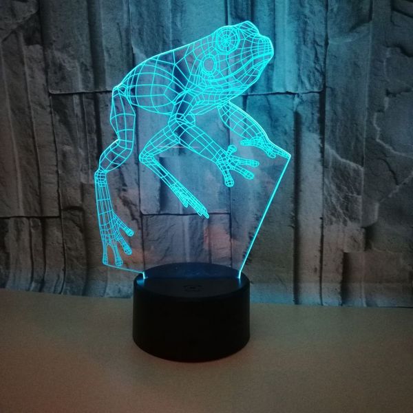 

foreign trade new pattern frog 3d small night-light colorful touch remote control 3d lamp 3d lamp customized logo pattern