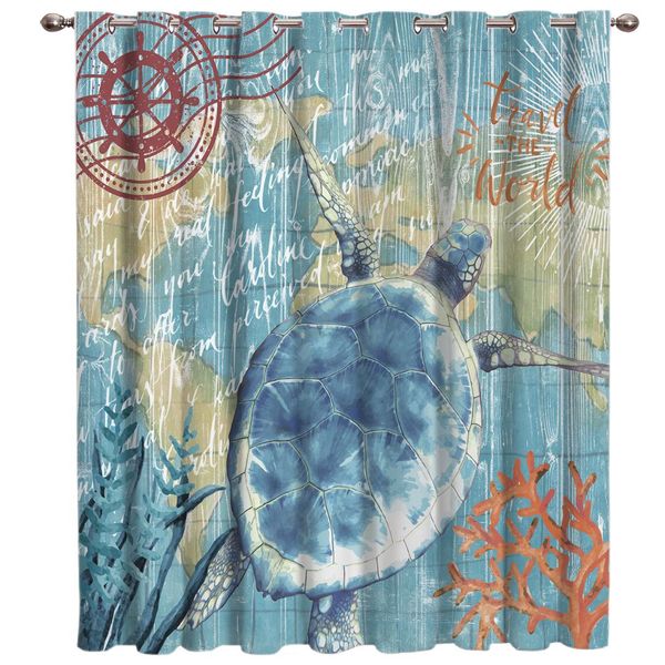 

sea life series turtles window treatments curtains valance room curtains large window bathroom blackout outdoor bedroom