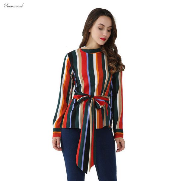 

блуза женщины regular урожай bow tie цвет полосатая рубашка стенд воротник молния длинным рукавом blusas осень повседневная tops lt2385, White