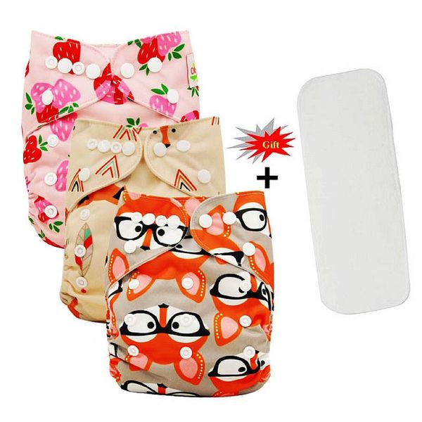 

ohbabyka reusable nappies baby diaper cover couche lavable cloth diaper character washable baby pocket diapers+microfiber insert