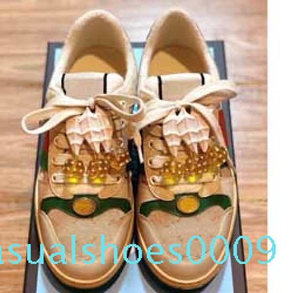 

2019 size 35-44 men women designer shoe distressed screener dapper dan suede sneakers italian luxury shoe casual shoe 09c, Black