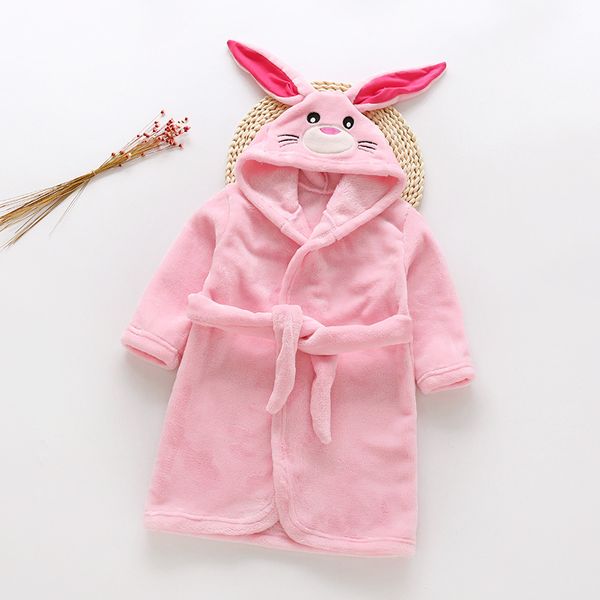 

kids toddler hooded robe cartoon bathrobe baby robe pajamas boys girls flannel sleepwear autumn winter1- 7y, Blue;red