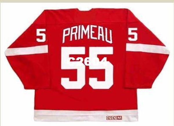 

men #55 keith primeau detroit red wings ccm vintage retro hockey jersey or custom any name or number retro jersey, Black;red