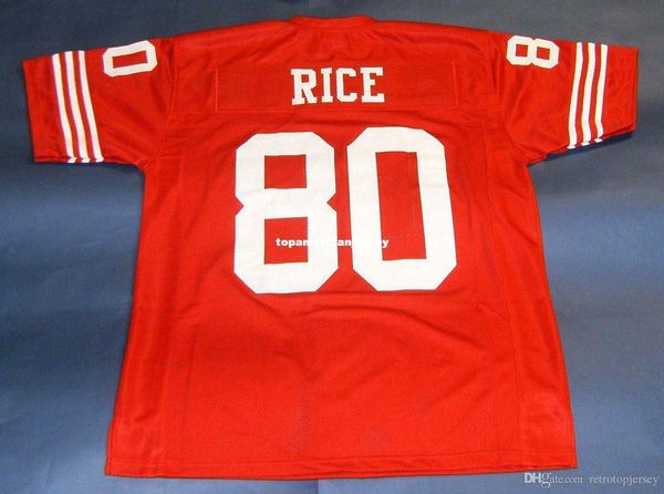 

retro #80 jerry rice custom mitchell & ness jersey red mens stitching s-5xl,6xl football jerseys running, Black;blue