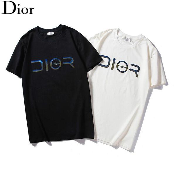 

2019 short sleeve women's cotton solid color ring stripe letter animal print casual shirt short sleeve sweater bear print, White