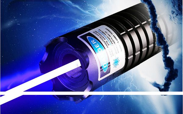 Mais Poderoso Melhor Promoção 50000 m Laser azul caneta laser Caneta Lanterna LED 450nm Feixe 5 Star Caps Ajustável LAZER Caça