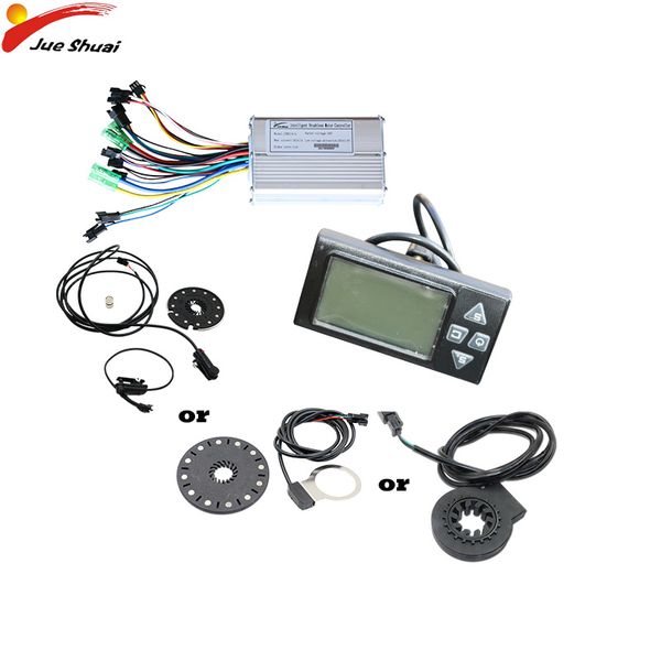 

36v 350w/500w electric bike controller lcd display pas speed sensor waterproof cable electric bicycle ebike kit parts, Silver;blue