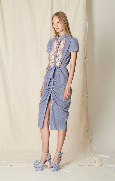 

милан взлетно-посадочной полосы платье 2020 весна лето отворотом шеи с коротким рукавом вышивка print designer платье марка платье same стил, Black