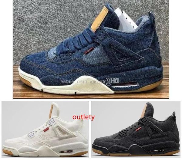 

better quality 4 4s denim travis blue basketball shoes men blue black white denim jeans sports sneakers new