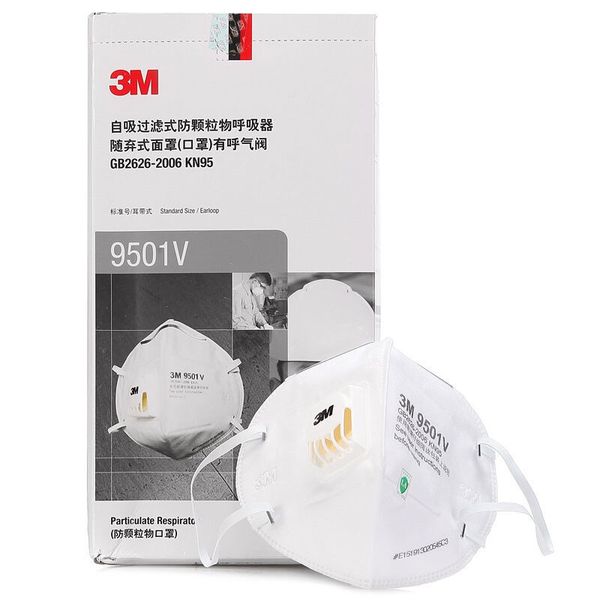 

3m mask 9501v/9501v+ anti fog dust disposable face mask with respiratory valve protective labor protection dust mask 24hous ship