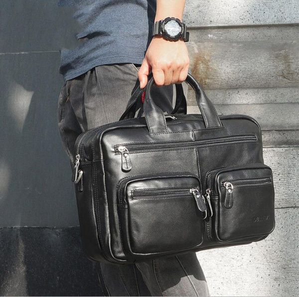 

maheu business bag handbag men office lapbag for 15 inch briefcase real leather black shoulder briefcases
