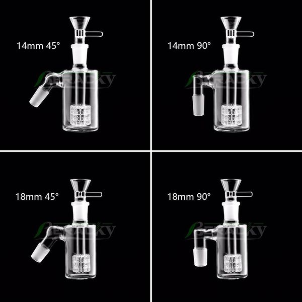 

DHL Shipping!!! Glass Ash Catchers 14mm 18mm 45 90 Degrees With 14mm Glass Bowls 14mm Ashcatcher Tire Percolator For Glass Bongs Oil Rigs