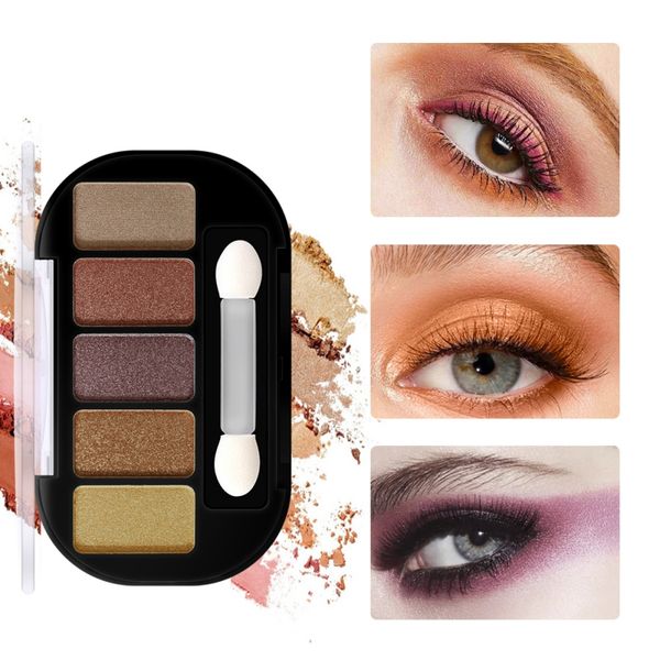 

shimmer 5 color matte eye shadow palette waterproof and anti-fouling easy coloring eyefast eye shadow mkxj