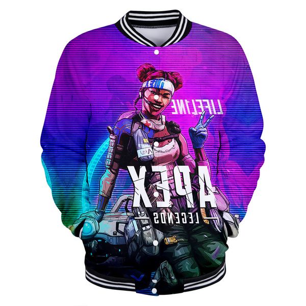

legends shirt apex 2019 game 3d trend men and women paragraph leisure time baseball clothes t shirts, Black