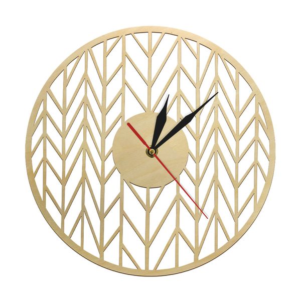 

decorative laser cut wooden wall clock rustic wood wall art farmhouse home decor quiet sweep quartz geometric modern clock