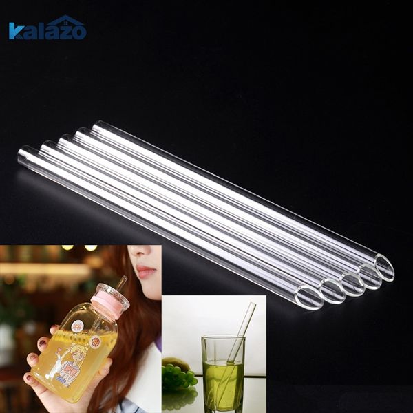 

new clear glass reusable wedding birthday party drinking straws thick straws straight pipe oblique