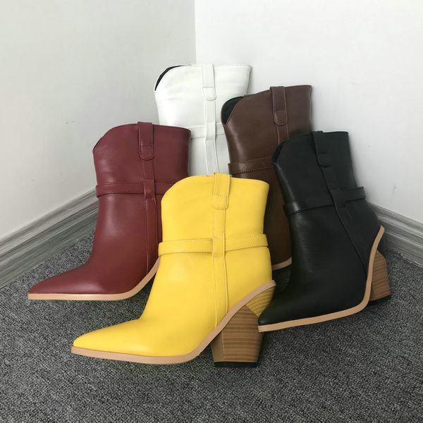 

faux leather cowboy boots for women ankle boots wedges heel snake print autumn winter western white brown black 2020