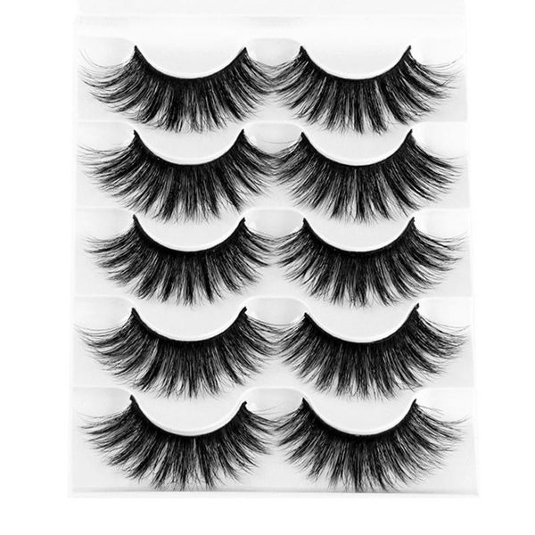 

5 pairs 2 styles 3d faux mink hair soft false eyelashes fluffy wispy thick lashes handmade soft eye makeup extension tools hot