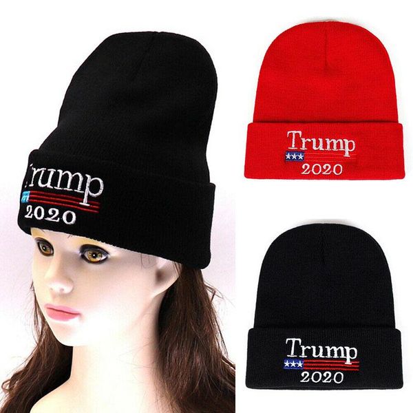 

newly donald trump 2020 knitting hat cap embroidery warm elasticity breathable for winter te889 newly donald ssfss, Black;white