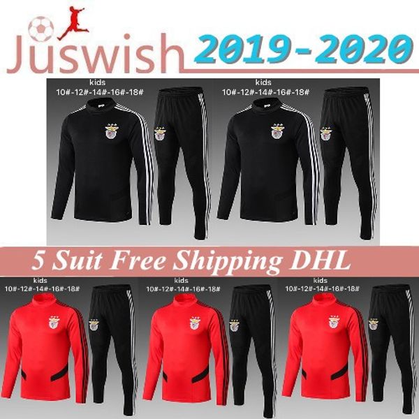 

wholesale jacket training suit 19 20 benfica jacket tracksuits men's+kids suit 2019 2020 pizzi jonas soccer jacket tracksuits, Black;red