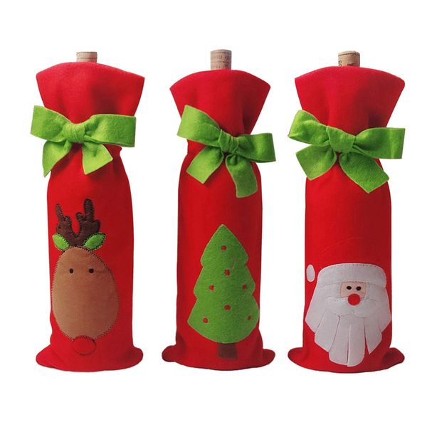

рождество бутылки вина декор набор - санта-клаус олень бутылка обложка одежда - рождественская елка луки с рождеством подарочные пакеты - ку