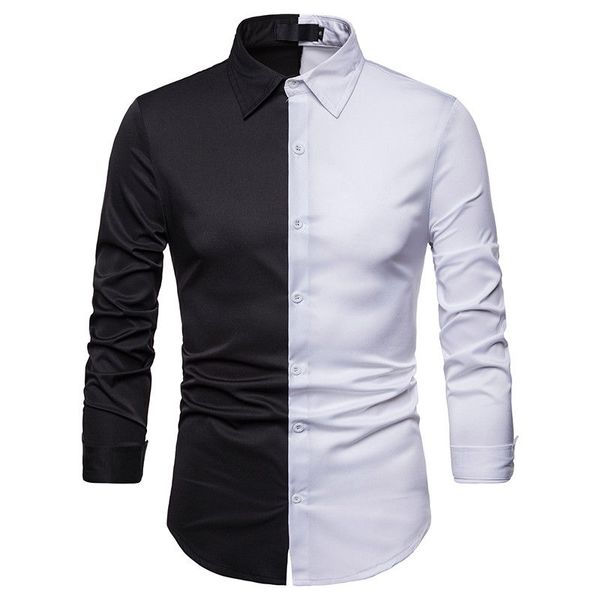 

mens formal business slim fit shirt luxury casual long sleeve blazer blouse white red blue clothes, White;black