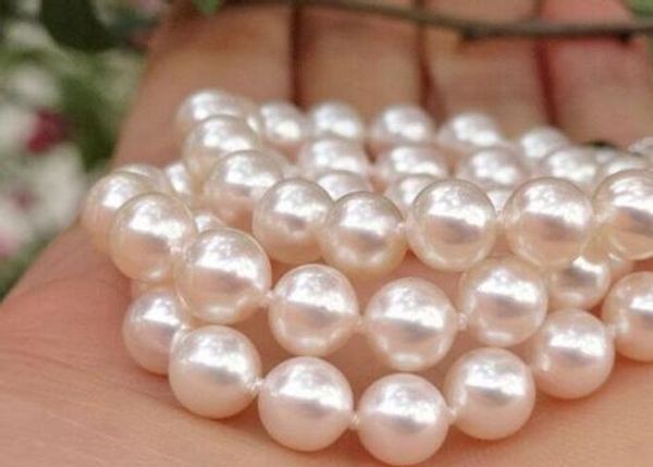 

18 10-11mm natural genuino mar del sur collar de perlas blancas de plata 925, Silver