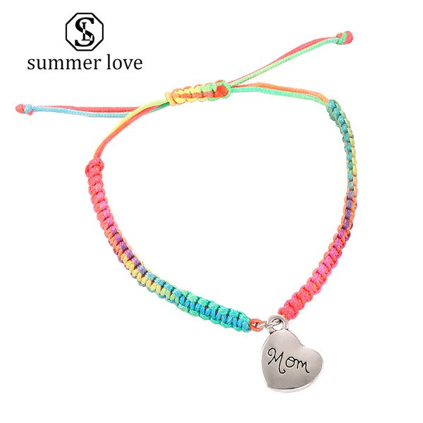 

2019 new handmade weave love bracelets lucky jewelry for women heart mom charm bracelets bless lucky wax rope jewelry gift, Black