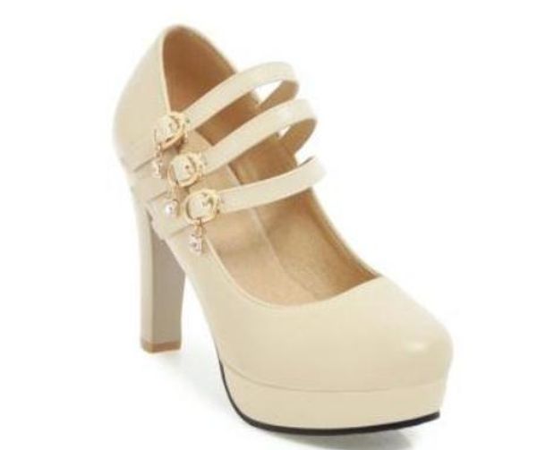 

2019 women's shoes in spring and autumn with new style high heel coarse heel round head waterproof table@9048, Black