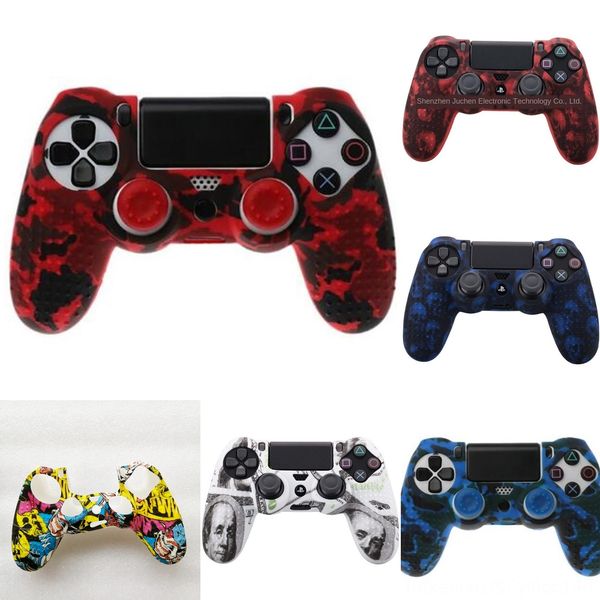 

bubhc game case camouflage soft cover silicone + 2 joystick controller for ps4 cap