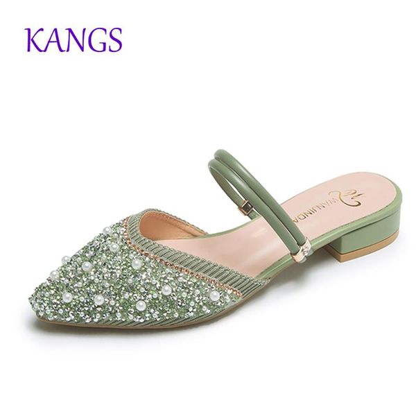 

2020 летние насосы женская обувь тапочки женская мода острым квадратным каблуком сандалии slip-on повседневная обувь a289, Black