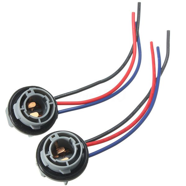 

2x 13cm 1157 socket adapter harness wiring for turn signal light bulb
