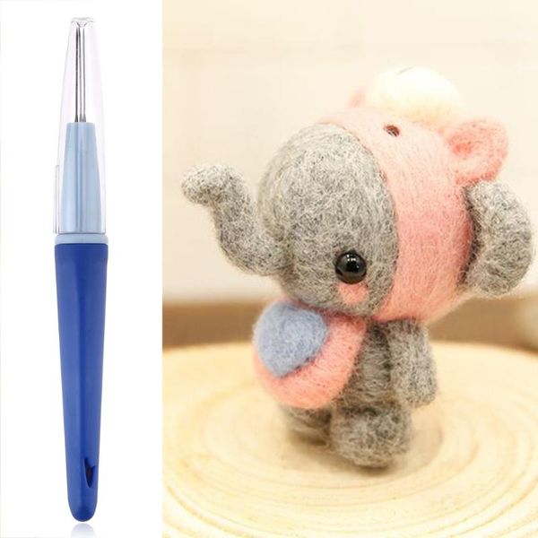 

plastic punch needle set 3/7 needles embroidery needle pen for felting wool diy felting craft tool handle holder punch needles, Black