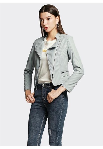 

одежда женская осень дизайнер пу куртки нагрудные шеи с длинным рукавом сплошной цвет женская одежда роскошные повседневные, Black;brown